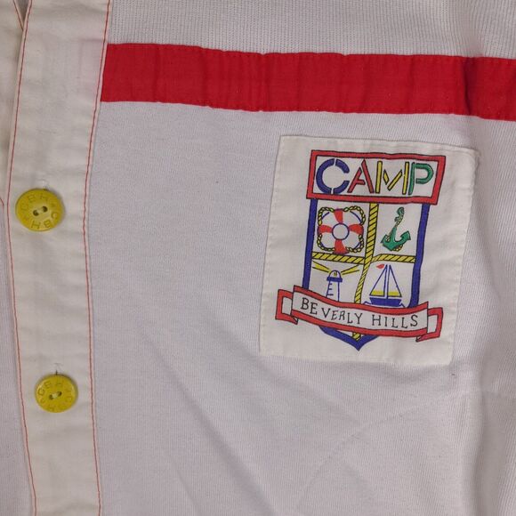 Vintage Camp Beverly Hills Sweater Cardigan Adult Large White Long Sleeve Button - Picture 7 of 16